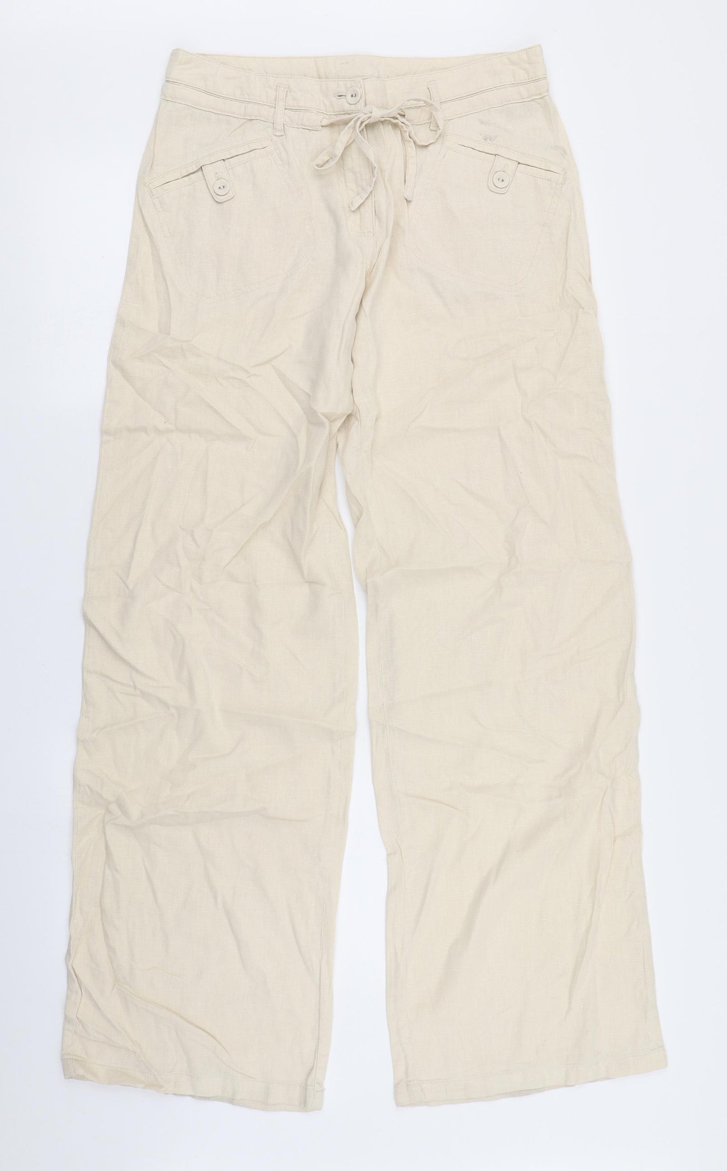 NEXT Womens Beige   Chino Trousers Size 10 L32 in