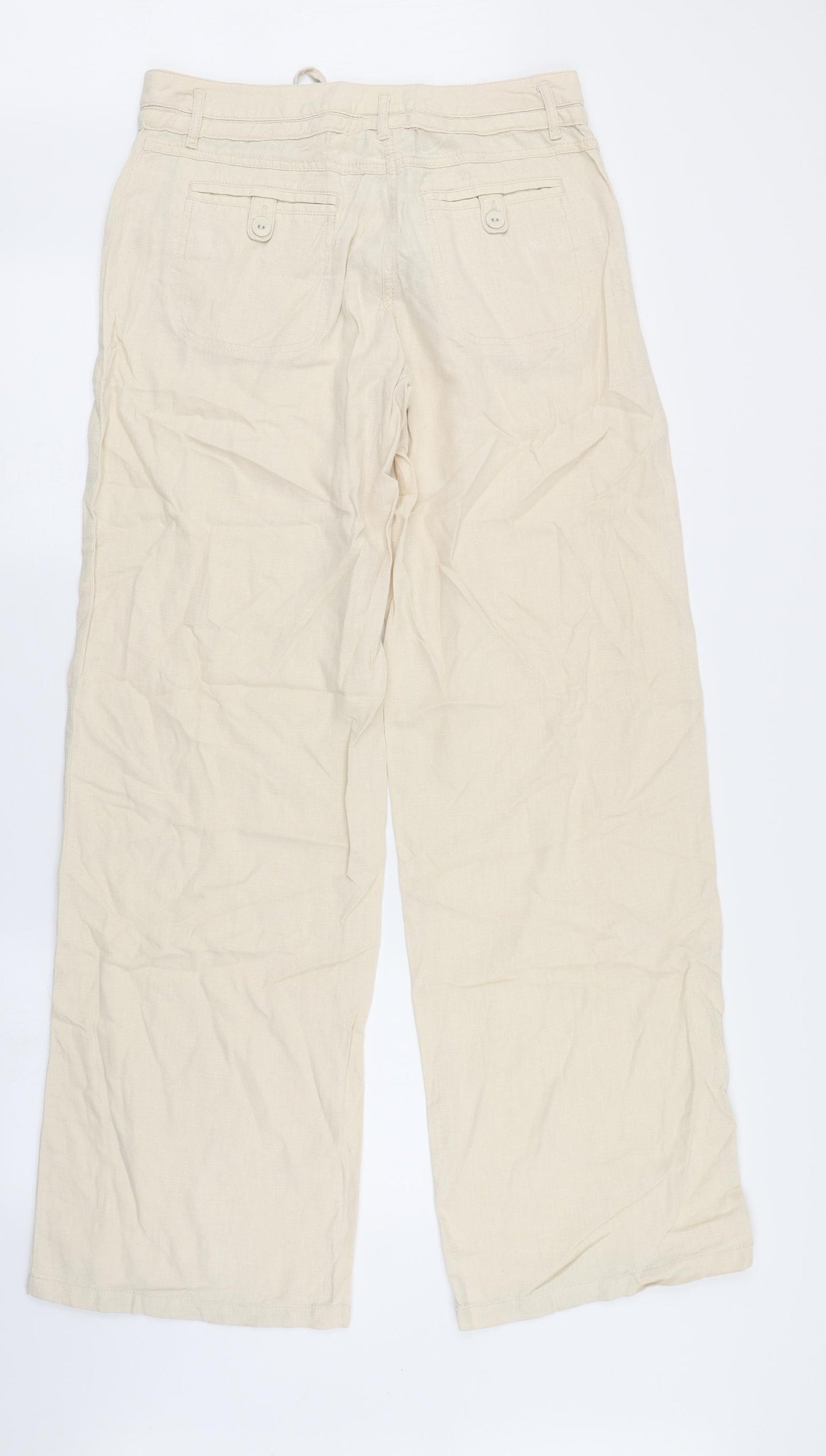 NEXT Womens Beige   Chino Trousers Size 10 L32 in