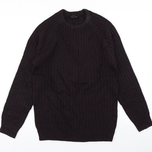 Cedar Wood State Mens Purple  Knit Pullover Jumper Size S
