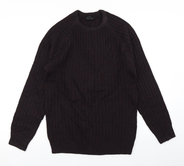 Cedar Wood State Mens Purple  Knit Pullover Jumper Size S