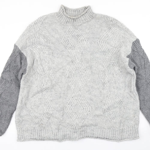 M&S Womens Grey  Knit Pullover Jumper Size XL