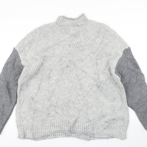 M&S Womens Grey  Knit Pullover Jumper Size XL
