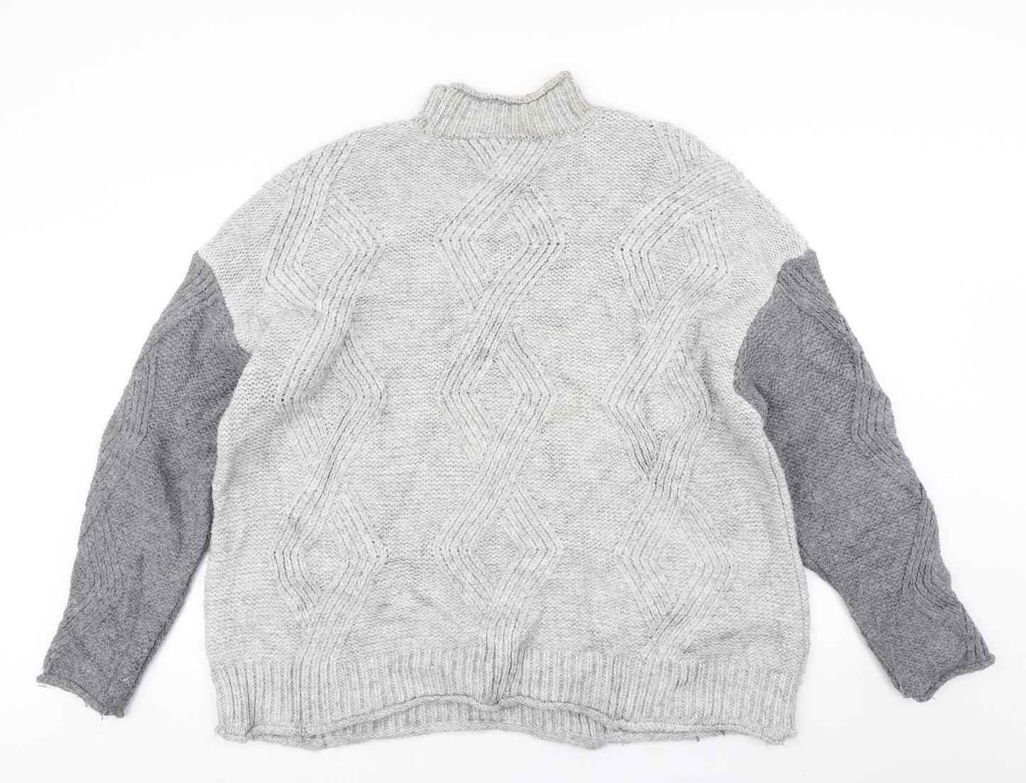 M&S Womens Grey  Knit Pullover Jumper Size XL