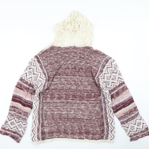 American Rag Cie Womens Red  Knit Pullover Hoodie Size L  - Lace hood