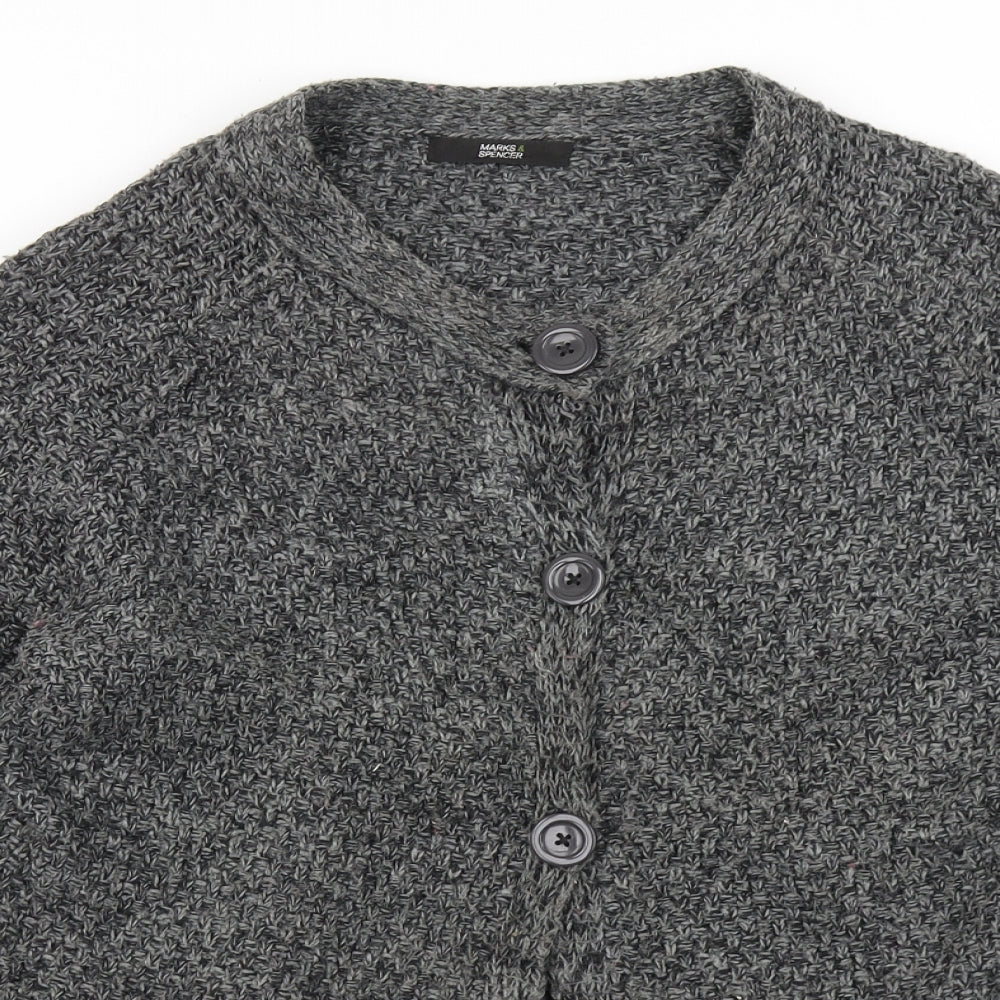 Marks & Spencer Womens Grey  Knit Cardigan Jumper Size 14