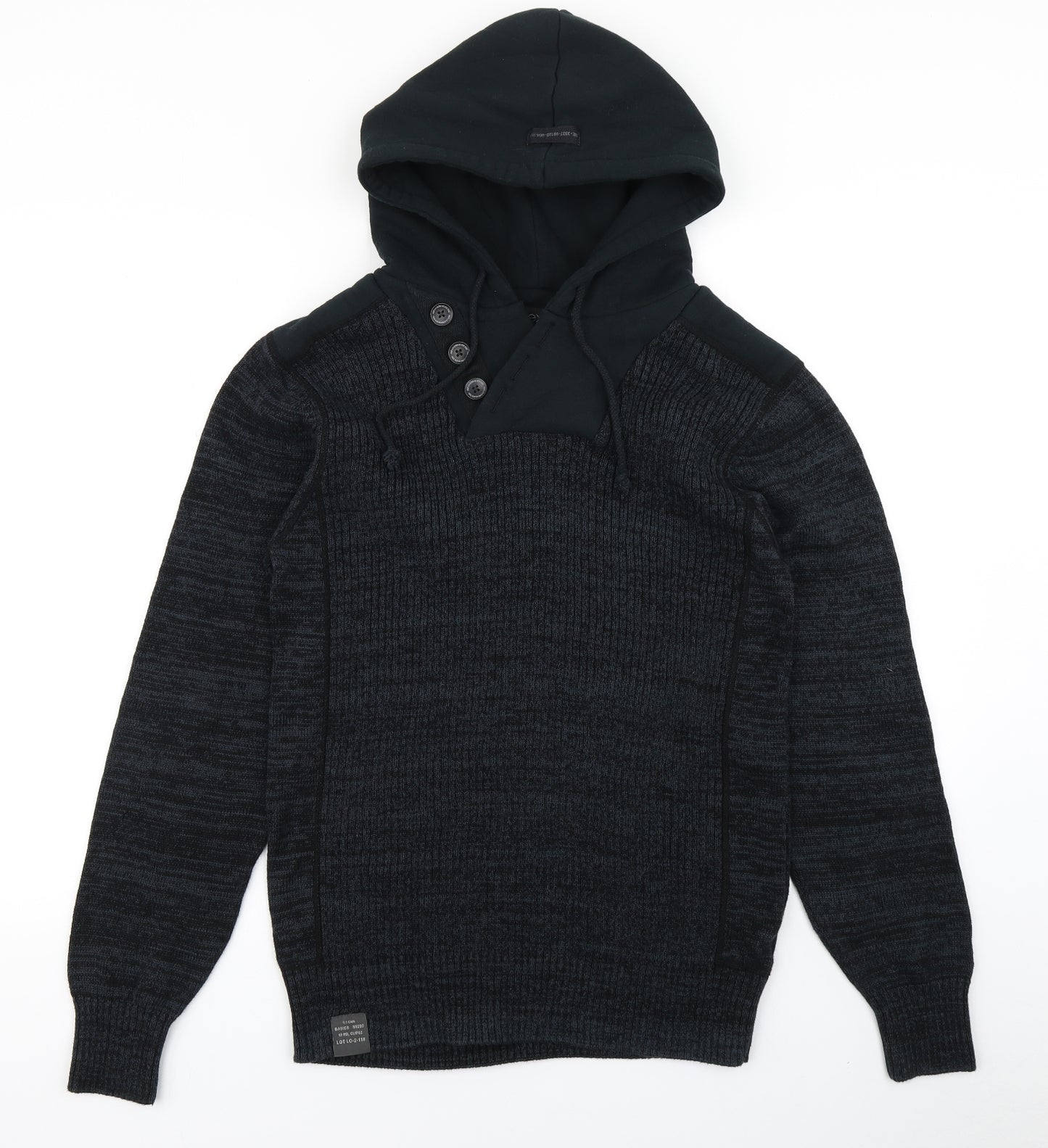 Nect Mens Blue  Knit Pullover Hoodie Size L