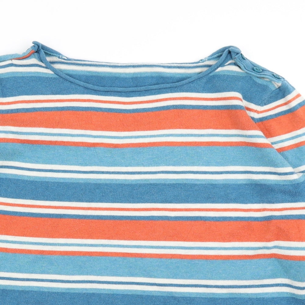 Seasalt Womens Blue Striped Knit Pullover Jumper Size 14