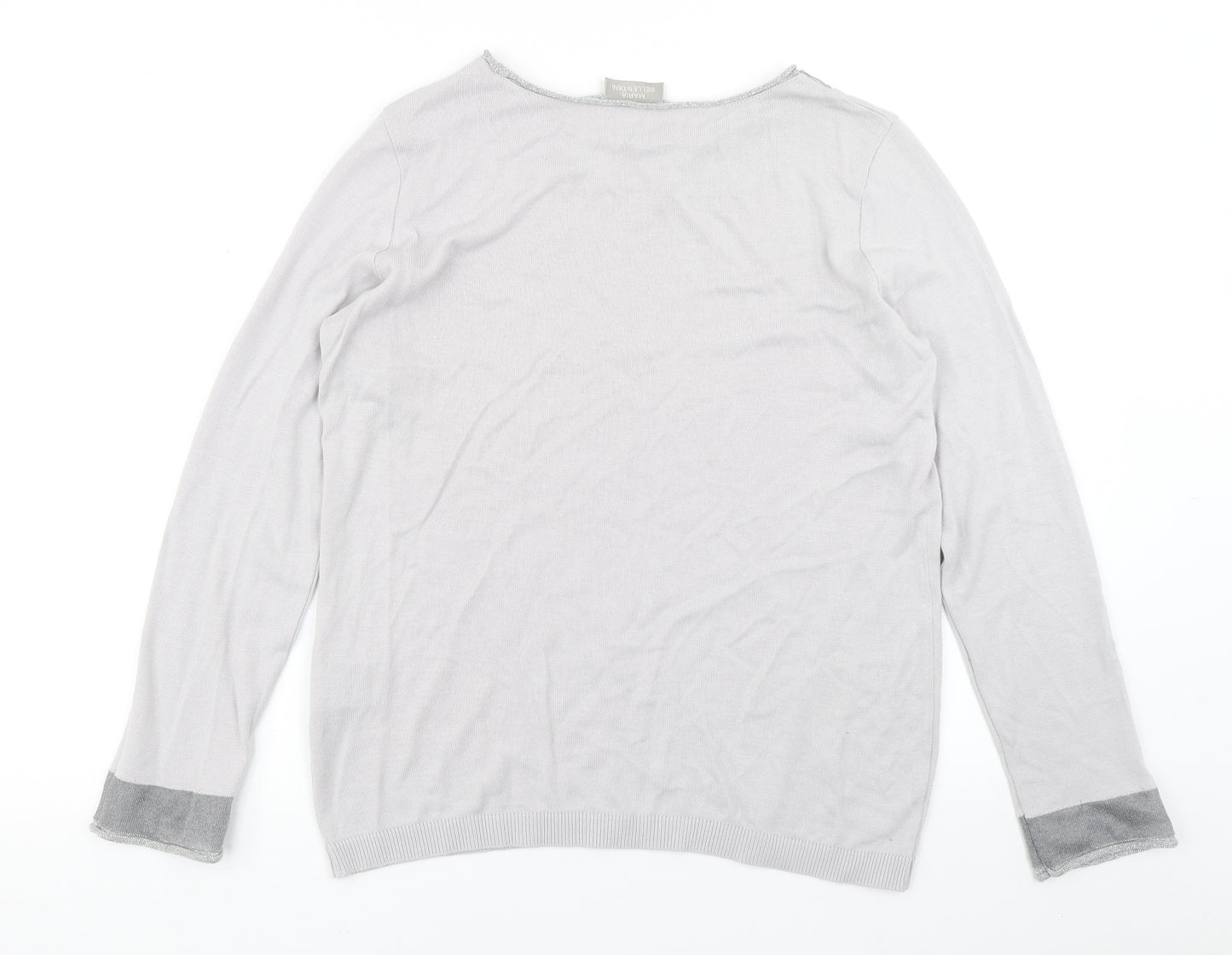Maria Bellentani Womens Grey  Knit Pullover Jumper Size L