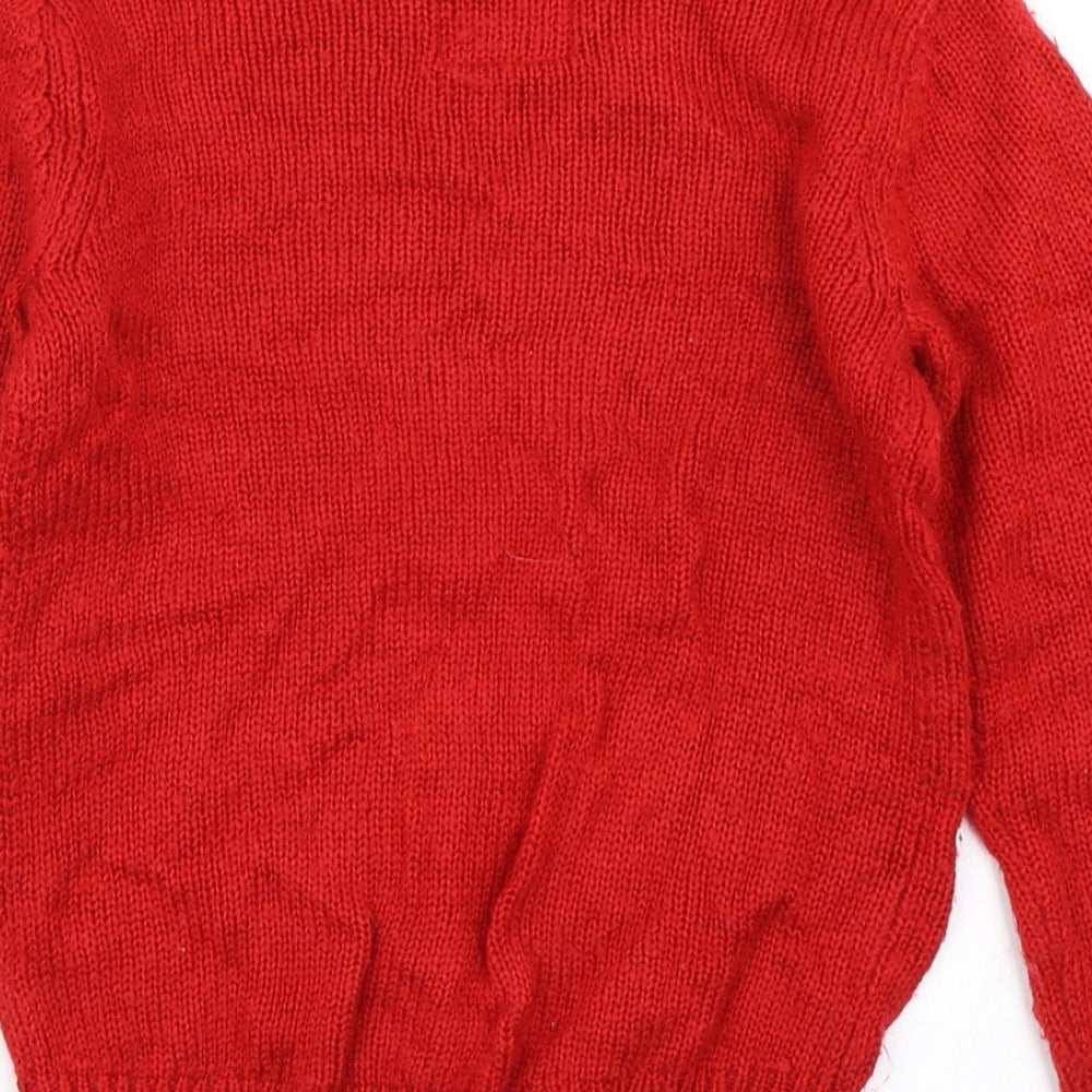 TU Girls Red  Knit Pullover Jumper Size 9 Years  - Christmas jumper