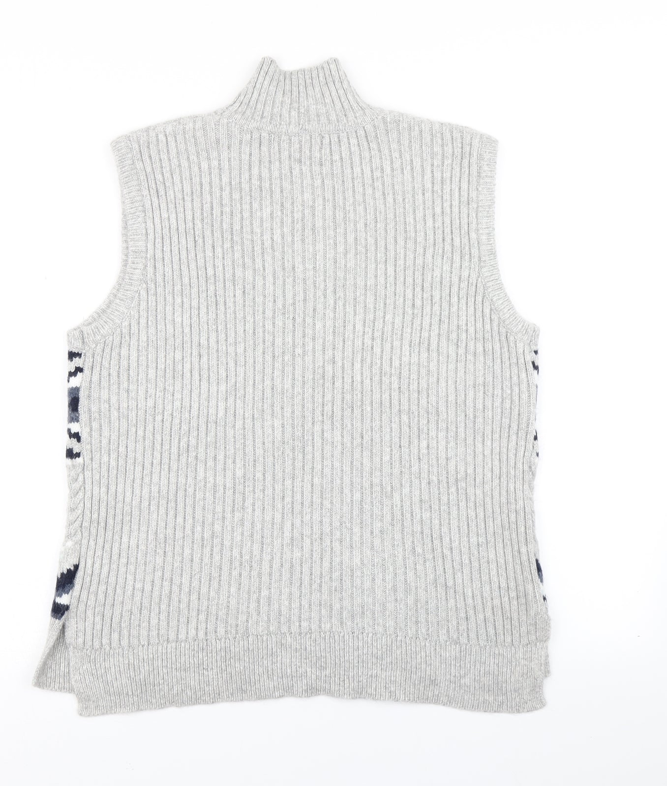 M&S collection Mens Grey Fair Isle Knit Vest Jumper Size M