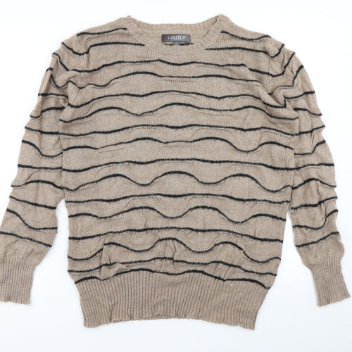 Limited Collection Womens Brown Striped Knit Pullover Jumper Size M