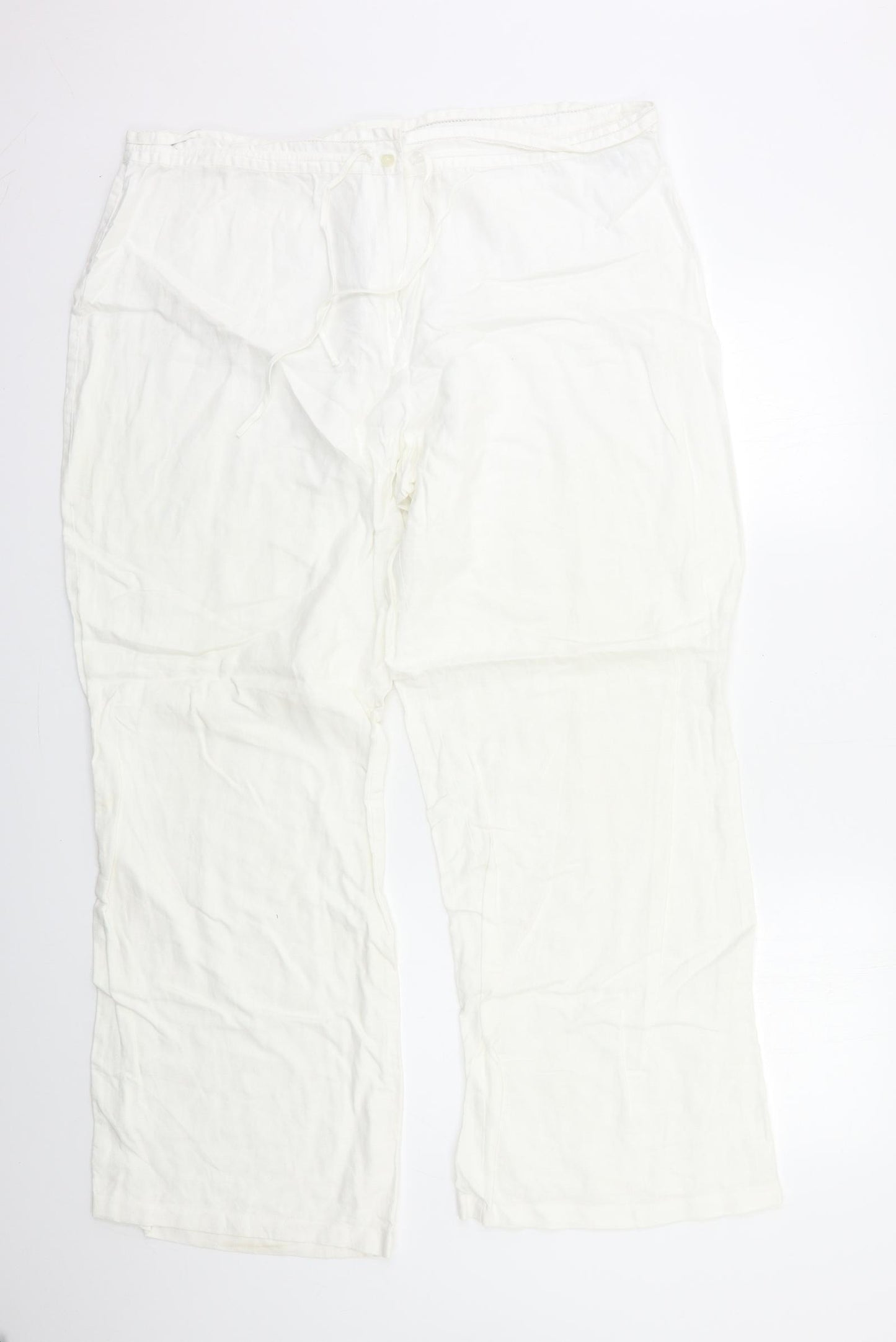 Marks and Spencer Womens White   Trousers  Size 20 L30 in