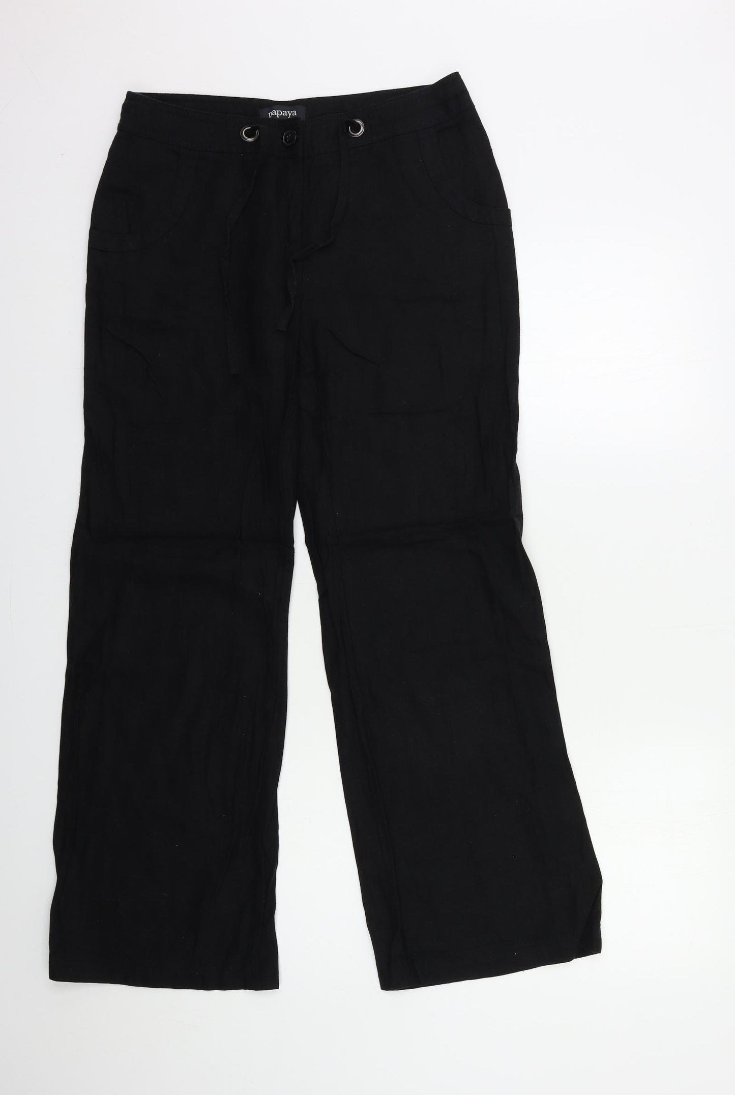 Papaya Womens Black   Trousers  Size 8 L29 in