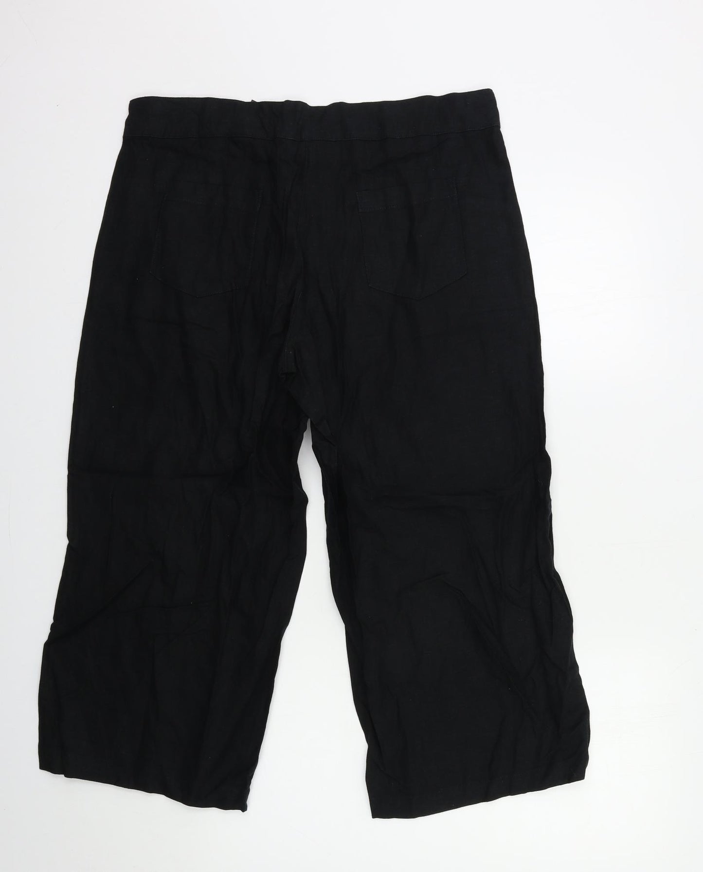 NEXT Womens Black   Cropped Trousers Size 14 L23 in
