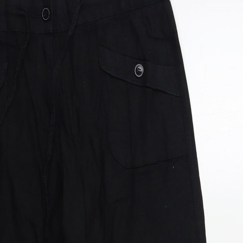 NEXT Womens Black   Cropped Trousers Size 14 L23 in