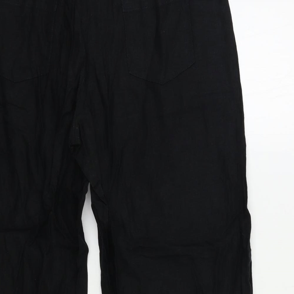 NEXT Womens Black   Cropped Trousers Size 14 L23 in