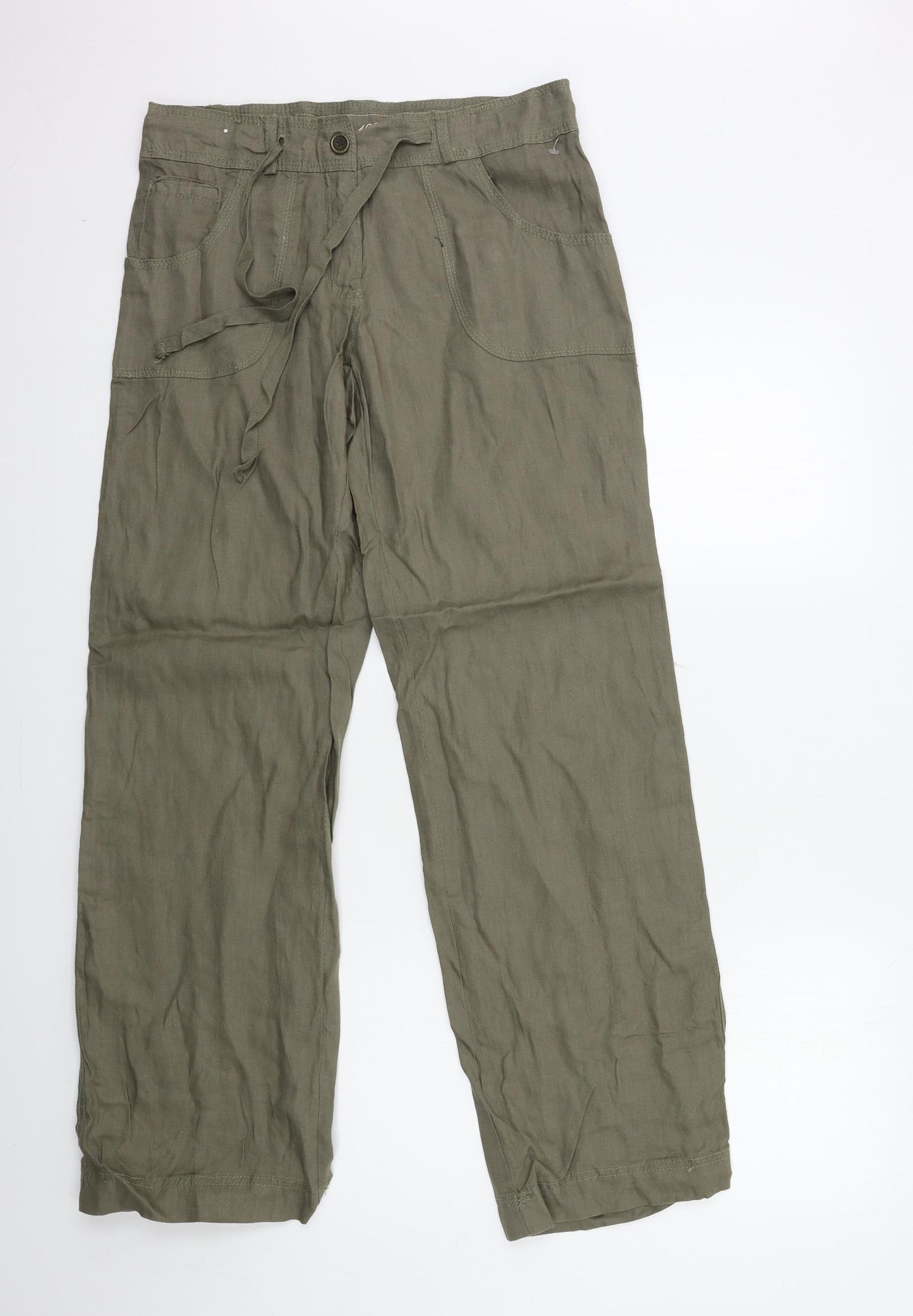 Denim & Co. Womens Green   Trousers  Size 8 L31 in