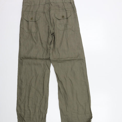 Denim & Co. Womens Green   Trousers  Size 8 L31 in