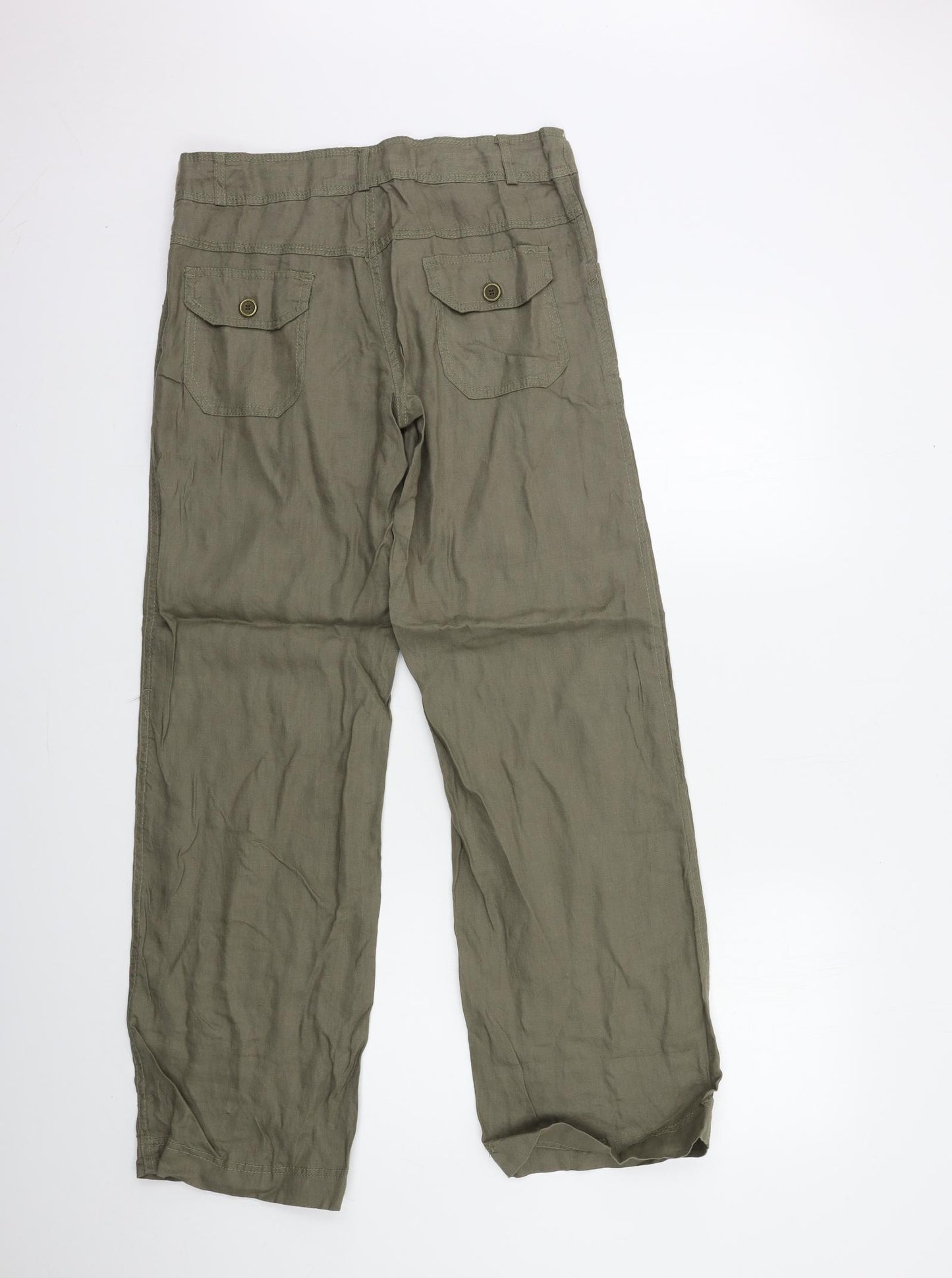 Denim & Co. Womens Green   Trousers  Size 8 L31 in
