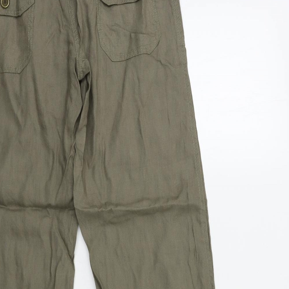 Denim & Co. Womens Green   Trousers  Size 8 L31 in