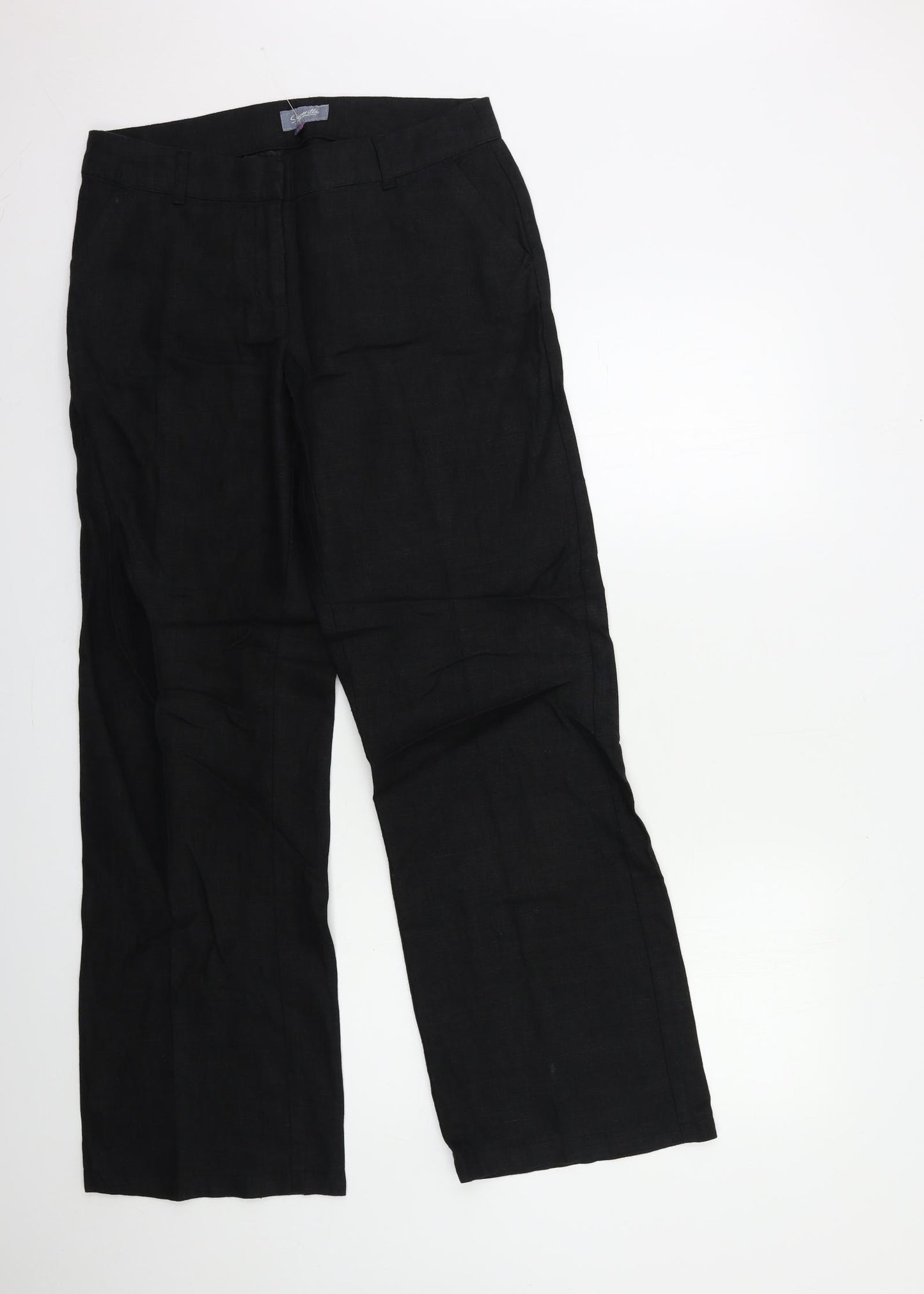 SASPRILLA Womens Black   Trousers  Size 12 L32 in