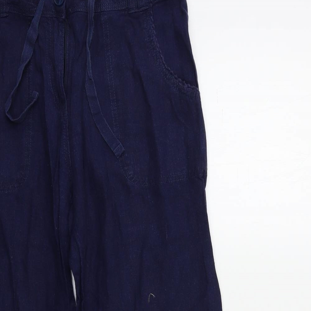M&Co Womens Blue   Trousers  Size 10 L28 in
