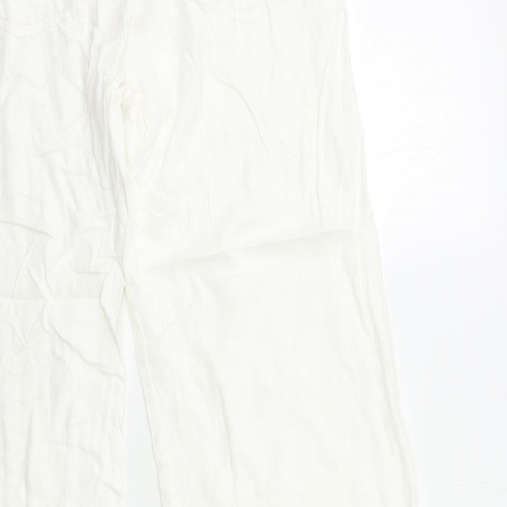 Marks and Spencer Womens White   Cropped Trousers Size 14 L26 in