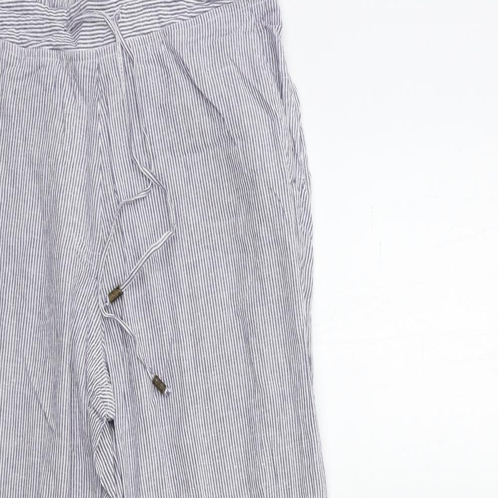 BEING CASUAL Womens Blue Striped  Trousers  Size 12 L29 in