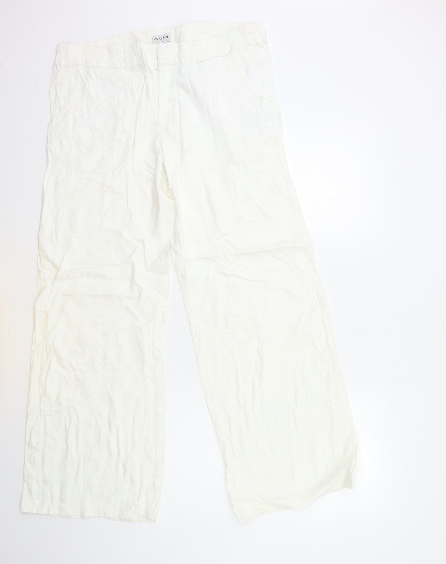 Preworn Womens White   Trousers  Size 14 L31 in
