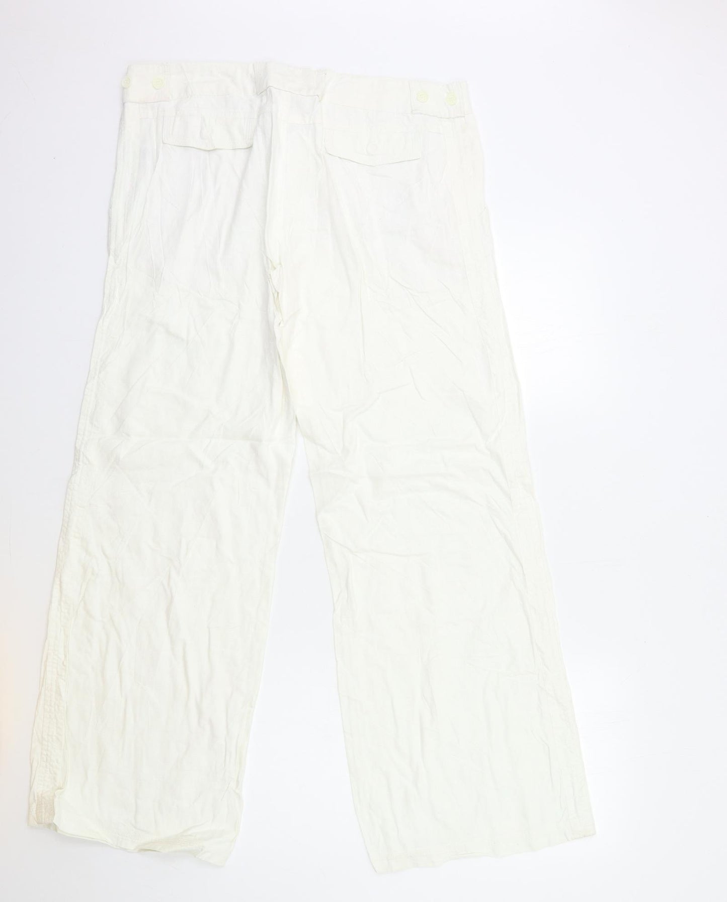Preworn Womens White   Trousers  Size 14 L31 in