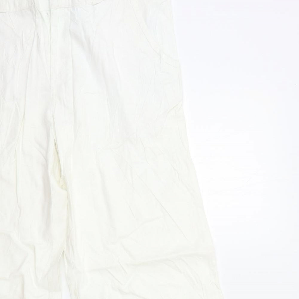 Preworn Womens White   Trousers  Size 14 L31 in