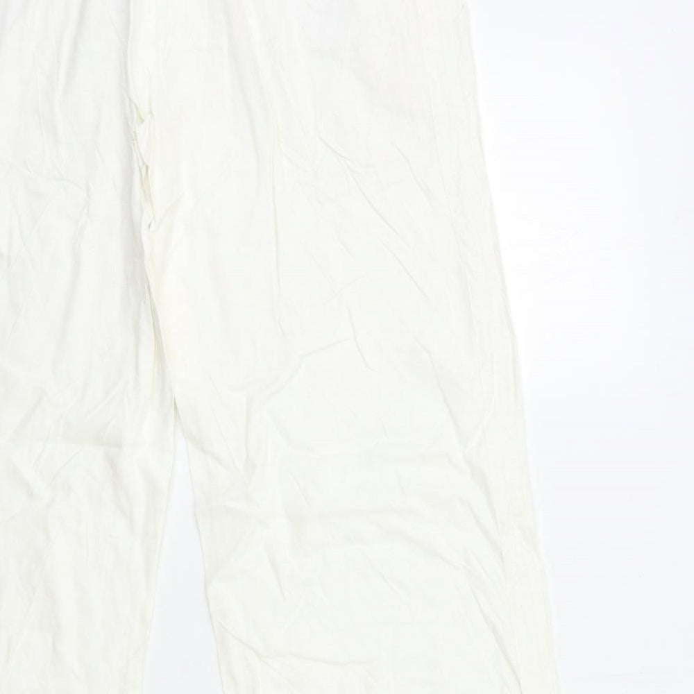 Preworn Womens White   Trousers  Size 14 L31 in