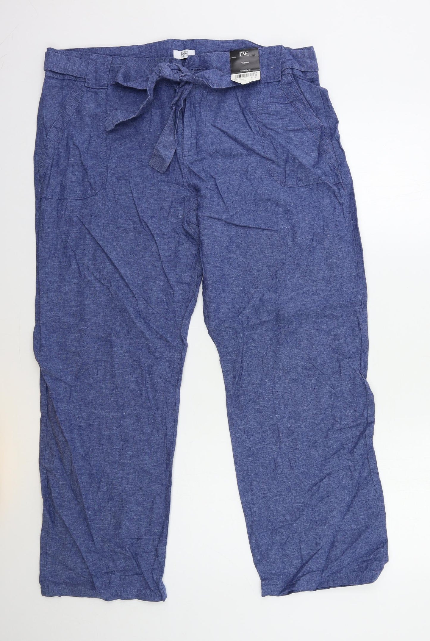 F&F Womens Blue   Trousers  Size 18 L28 in