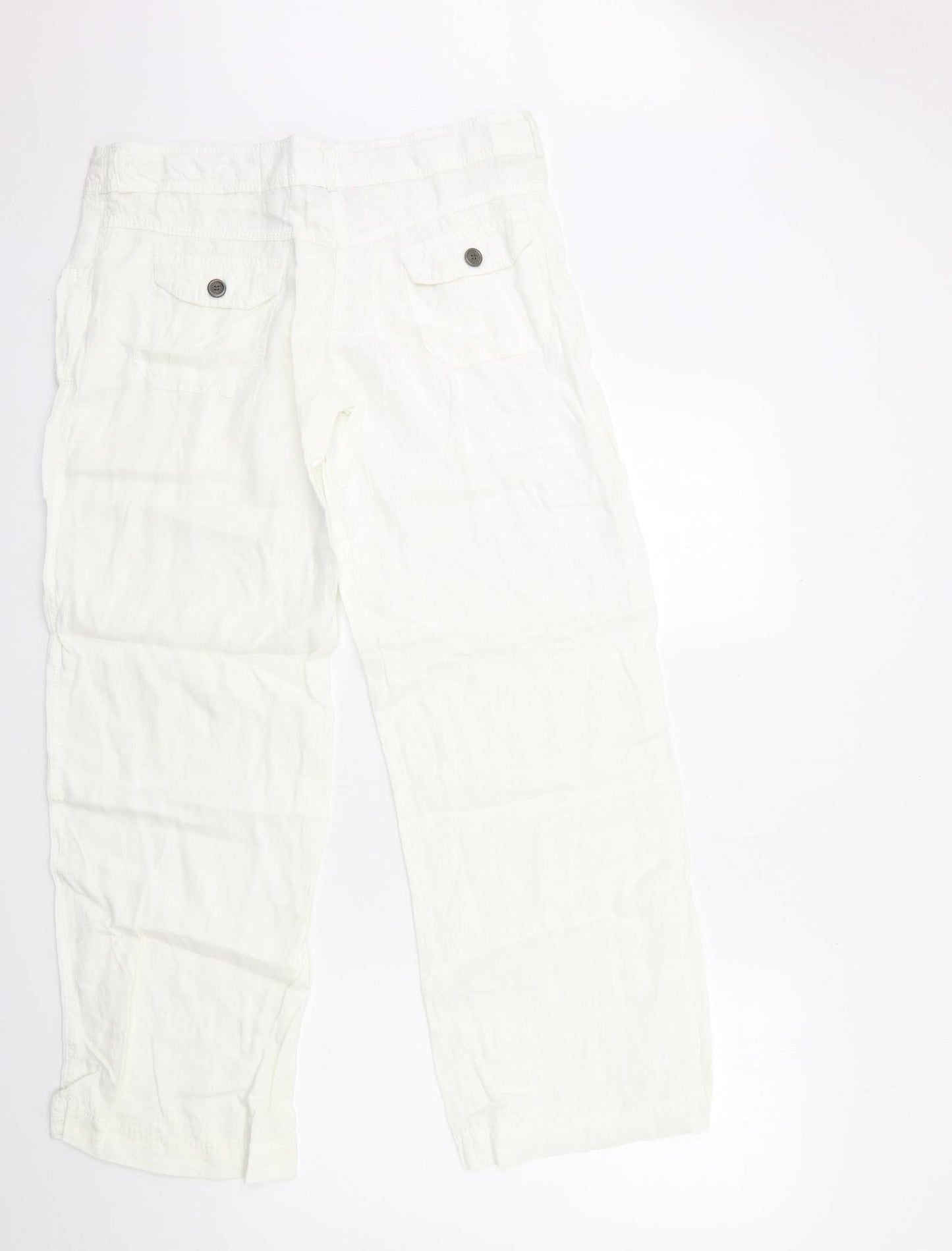 Denim & Co. Womens White   Trousers  Size 12 L30 in