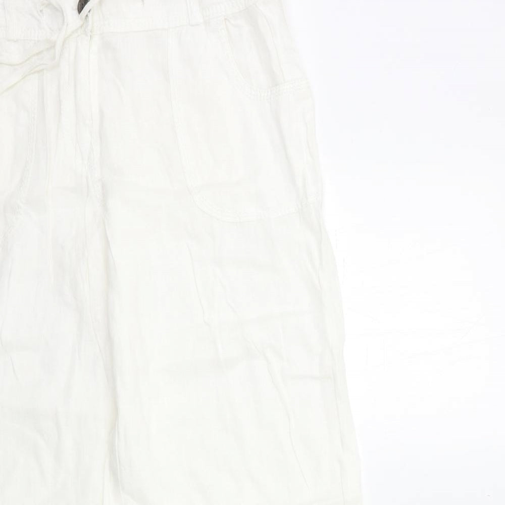 Denim & Co. Womens White   Trousers  Size 12 L30 in