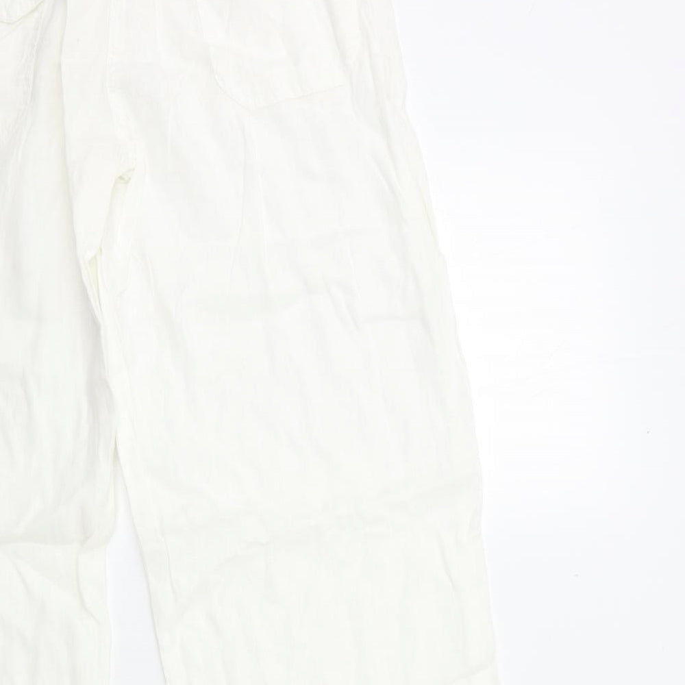 Denim & Co. Womens White   Trousers  Size 12 L30 in