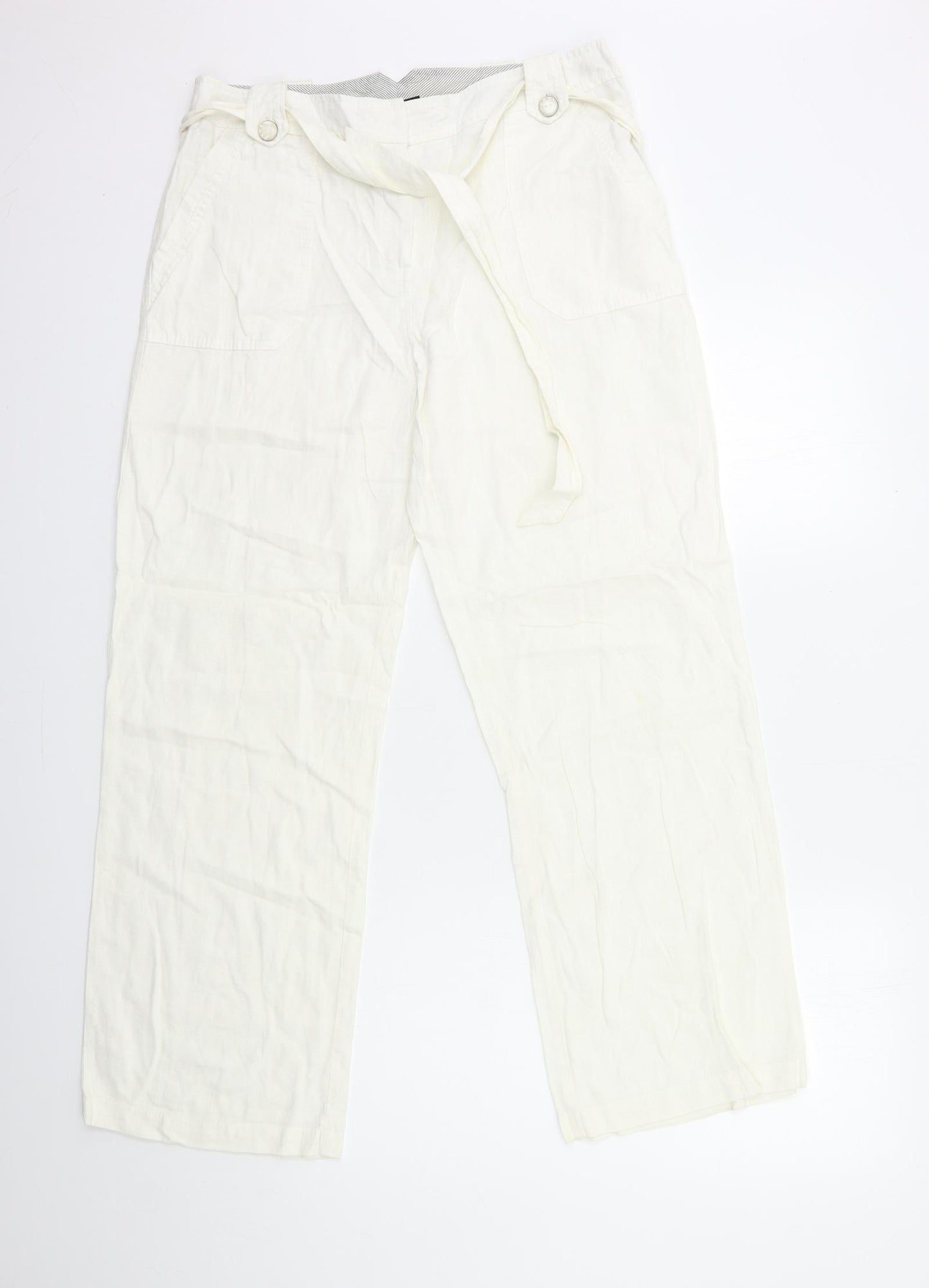 BHS Womens White   Trousers  Size 12 L29 in