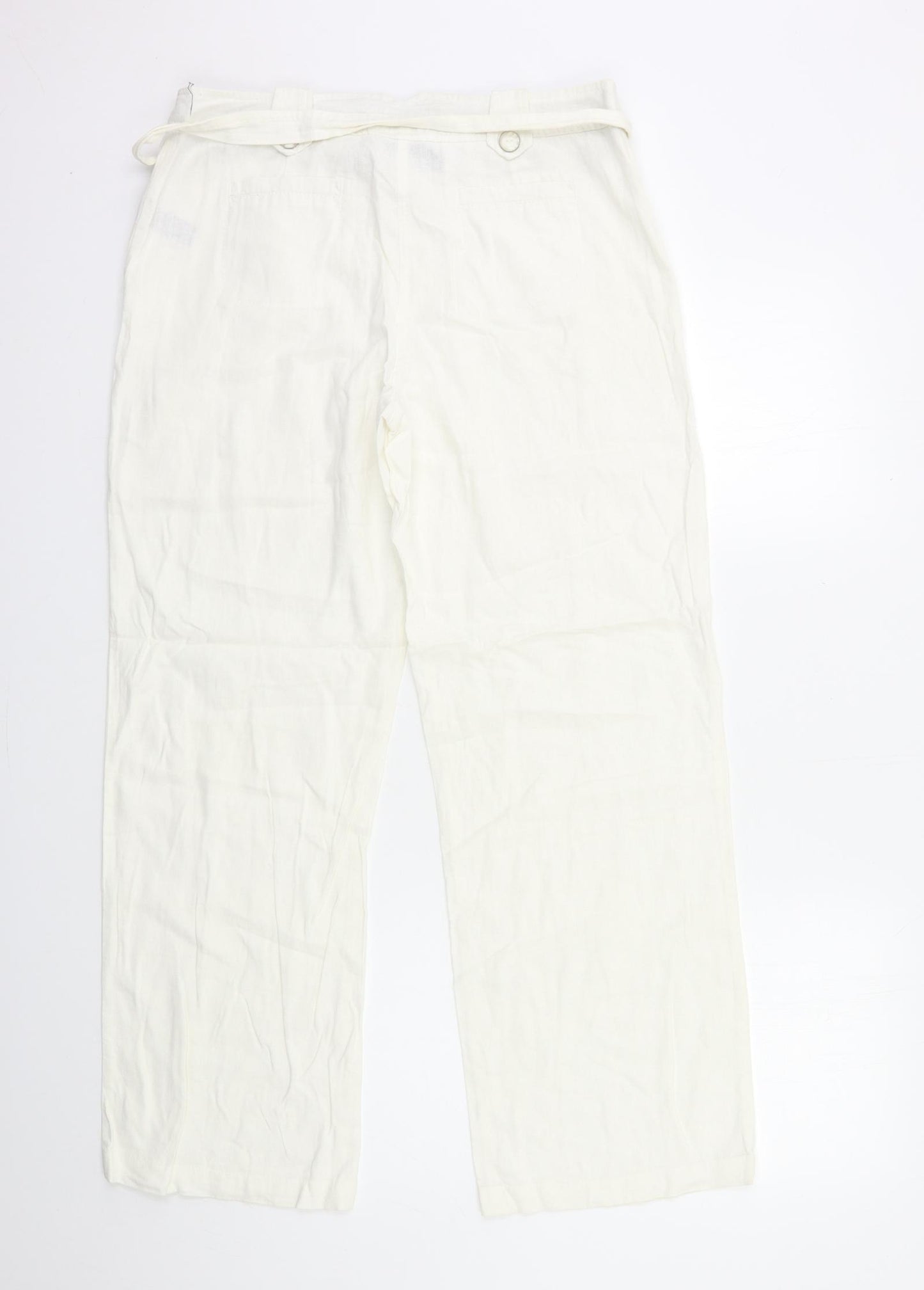 BHS Womens White   Trousers  Size 12 L29 in