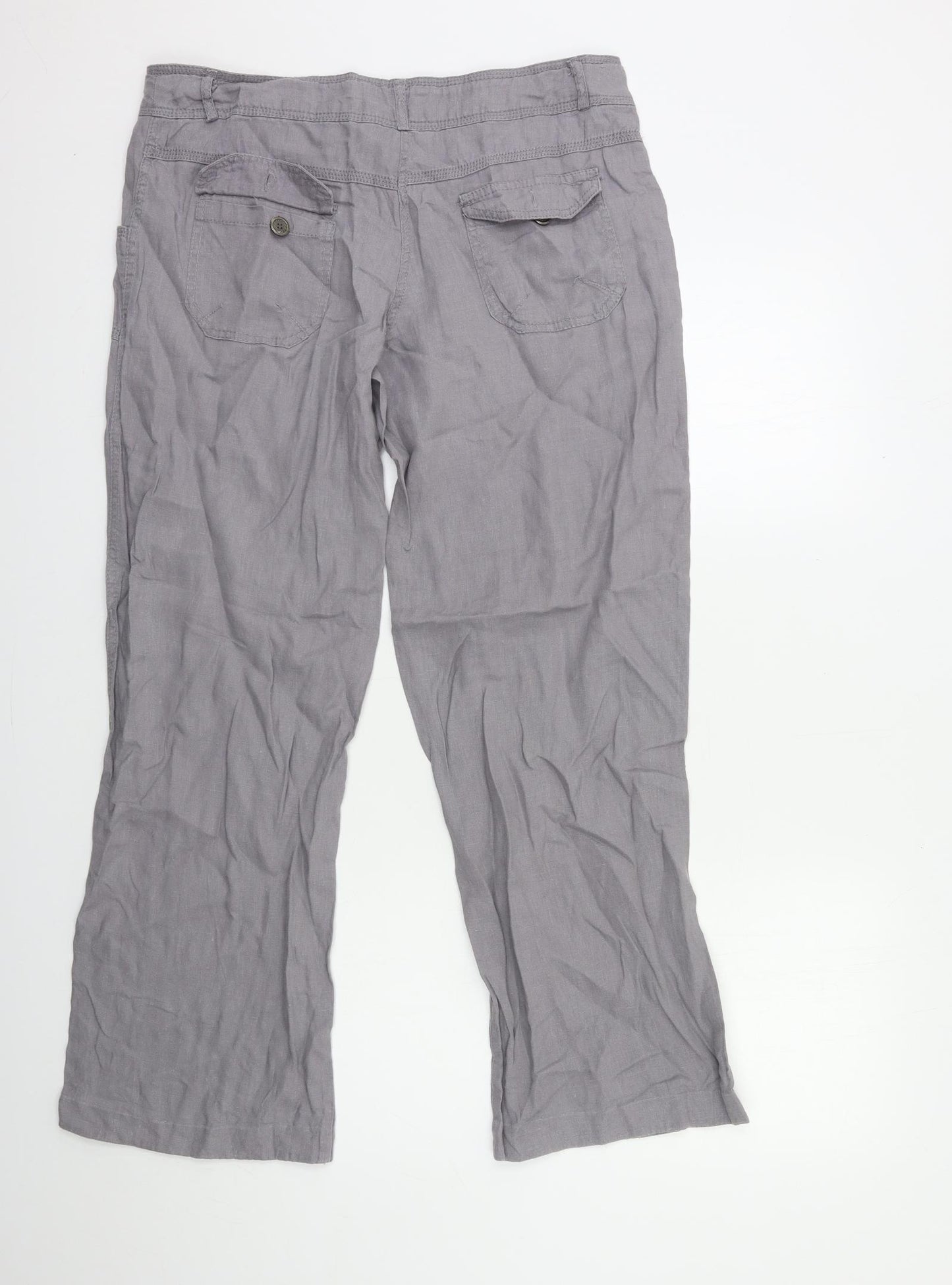 Denim & Co. Womens Grey   Trousers  Size 12 L30 in