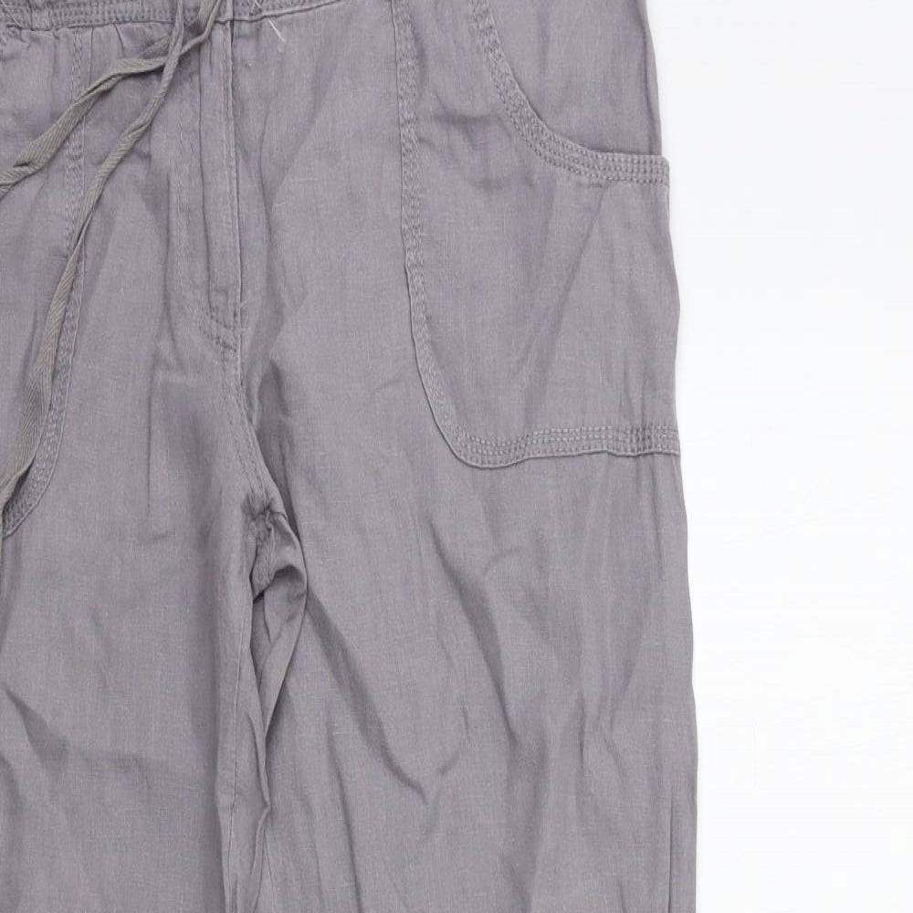 Denim & Co. Womens Grey   Trousers  Size 12 L30 in