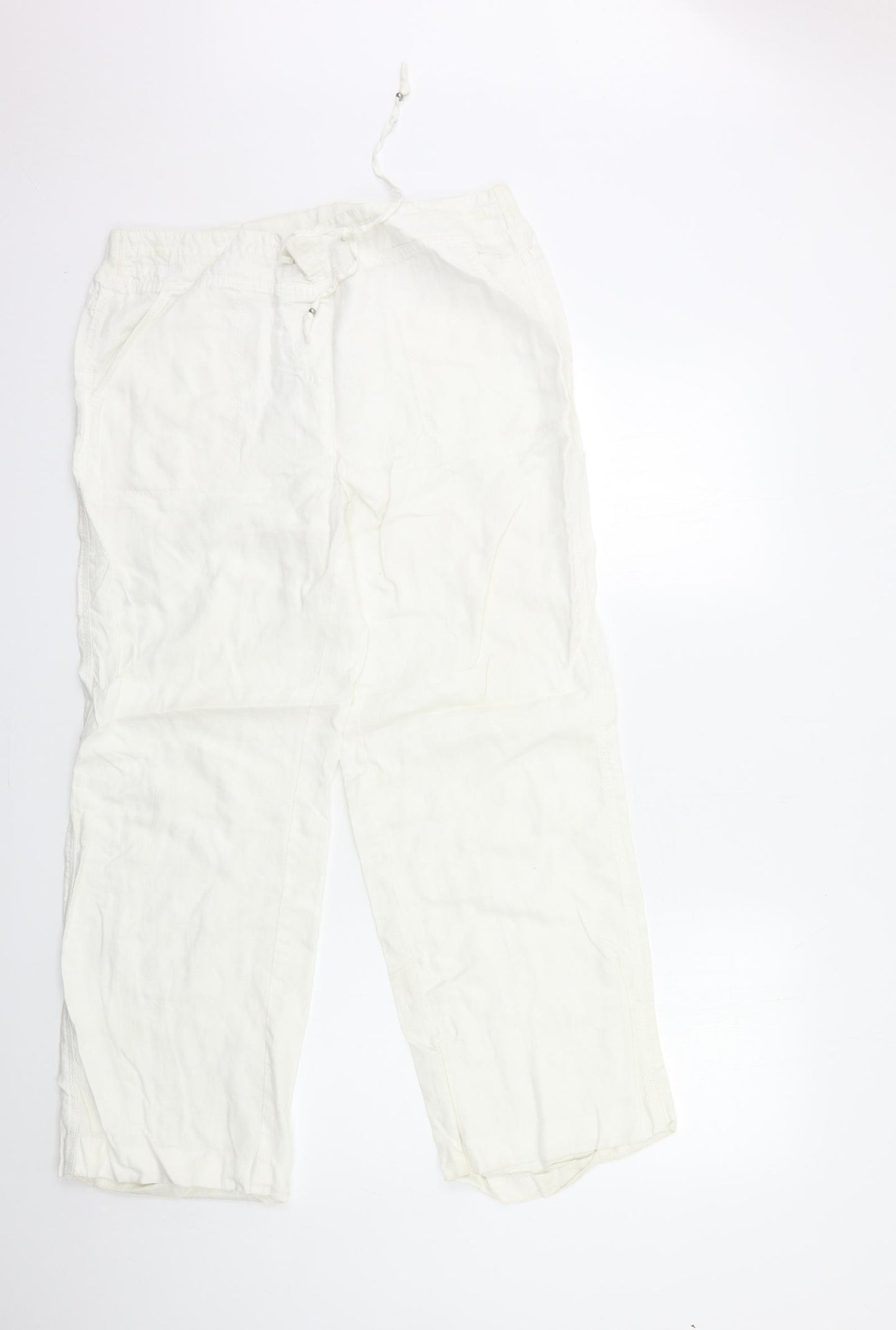 Marks and Spencer Womens White   Trousers  Size 14 L29 in