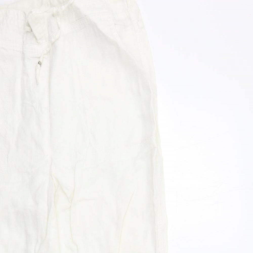 Marks and Spencer Womens White   Trousers  Size 14 L29 in