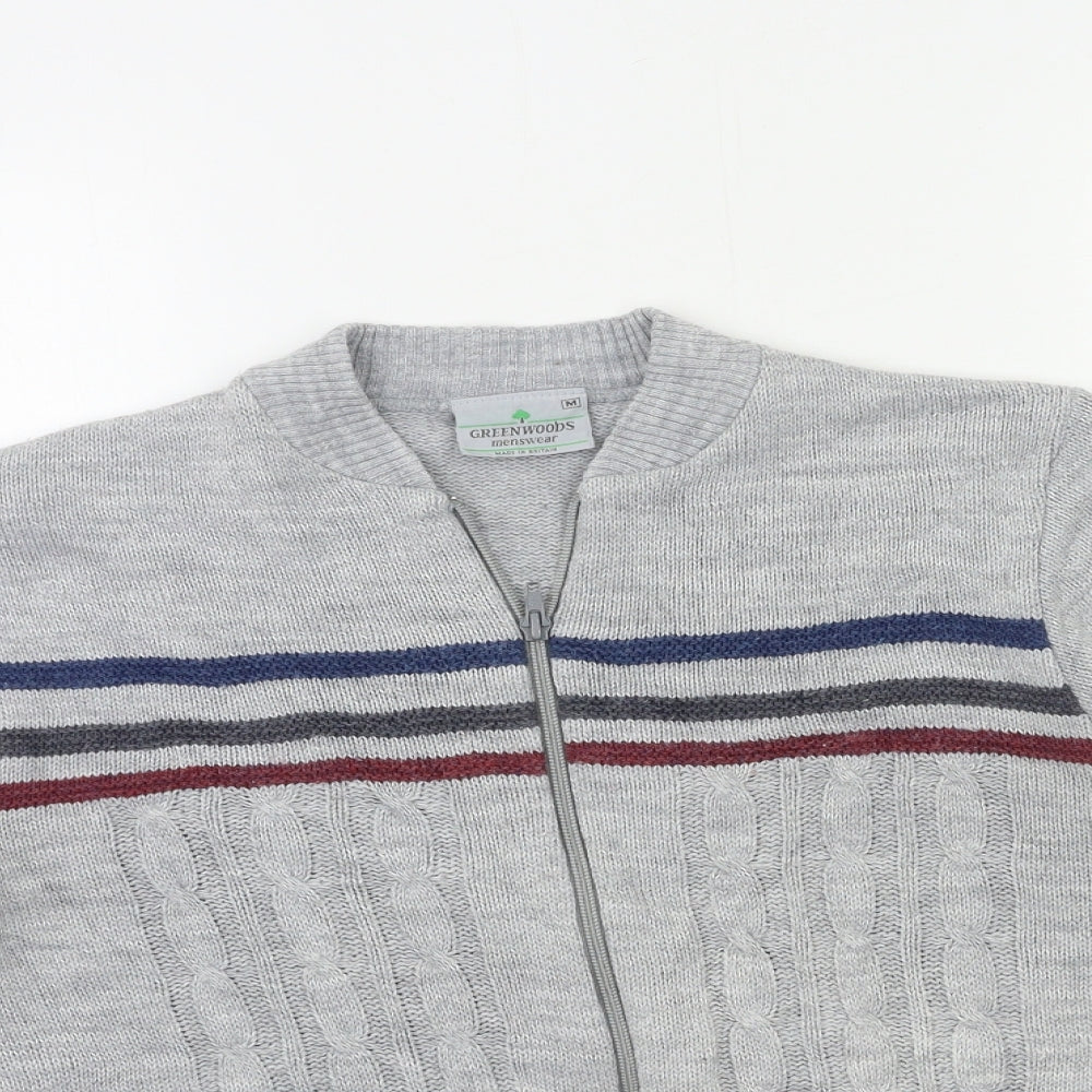 greenwoods Mens Grey  Knit Cardigan Jumper Size M