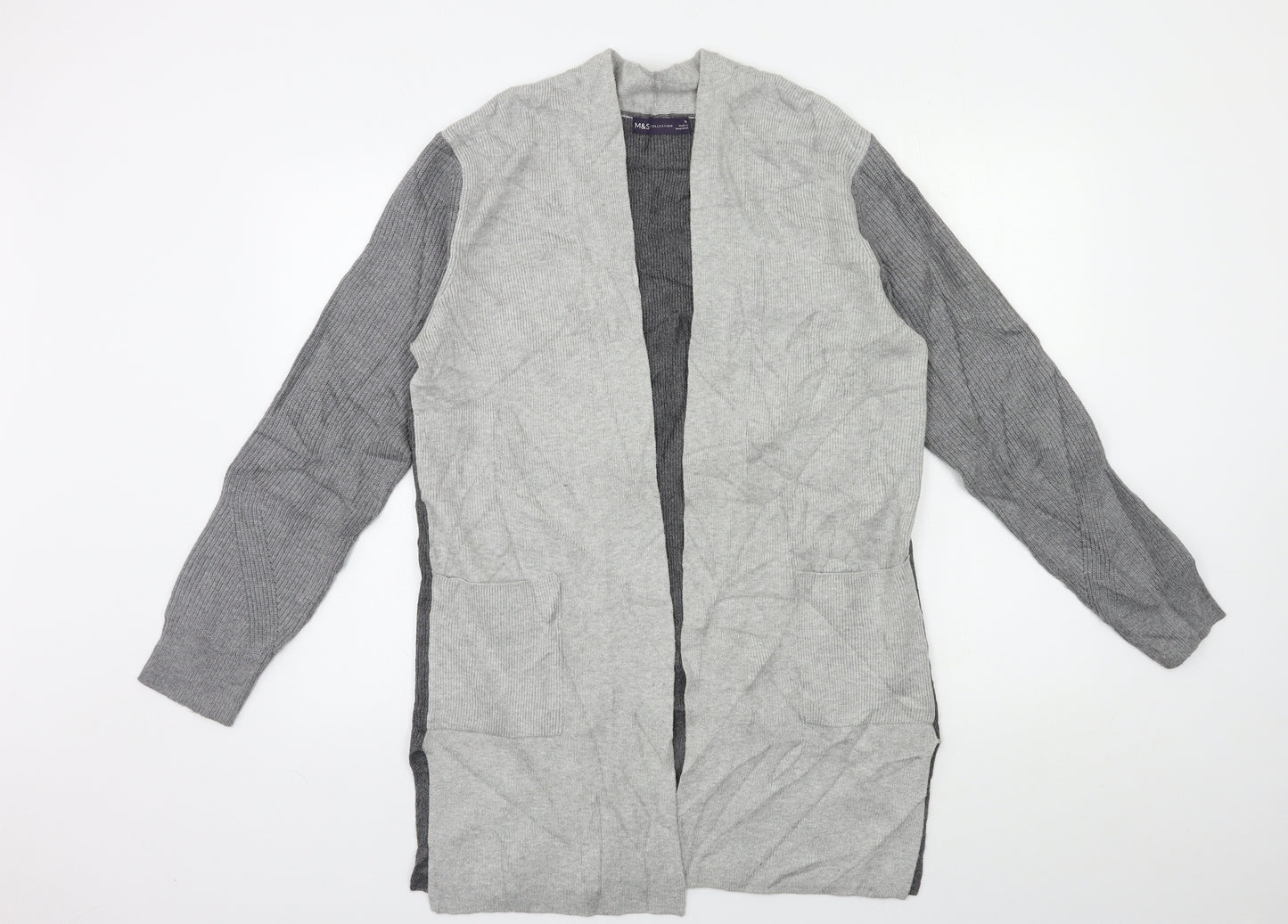 Marks and Spencer Womens Grey  Knit Cardigan Jumper Size 12
