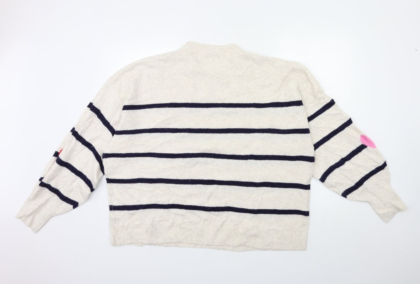 TU Womens Beige Striped Knit Pullover Jumper Size XL