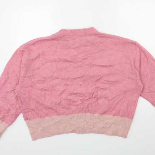H&M Womens Pink  Knit Pullover Sweatshirt Size M