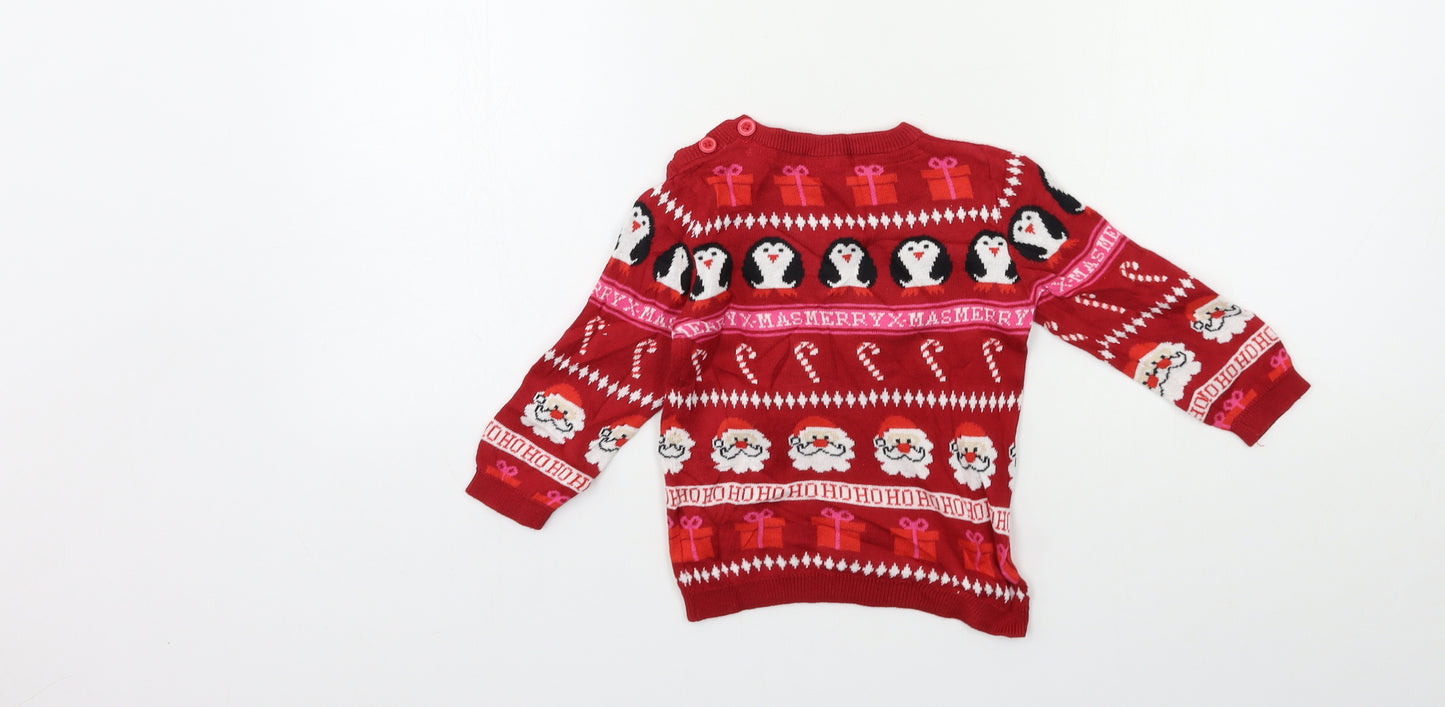 H&M Baby Red Striped  Pullover Jumper Size 9-12 Months  - christmas
