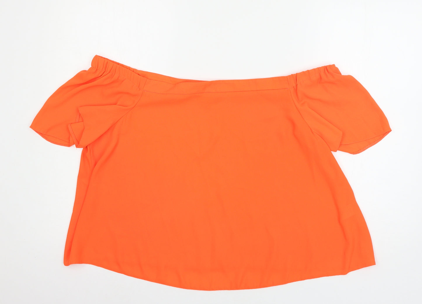 New Look Womens Orange  Chiffon Basic Blouse Size 18