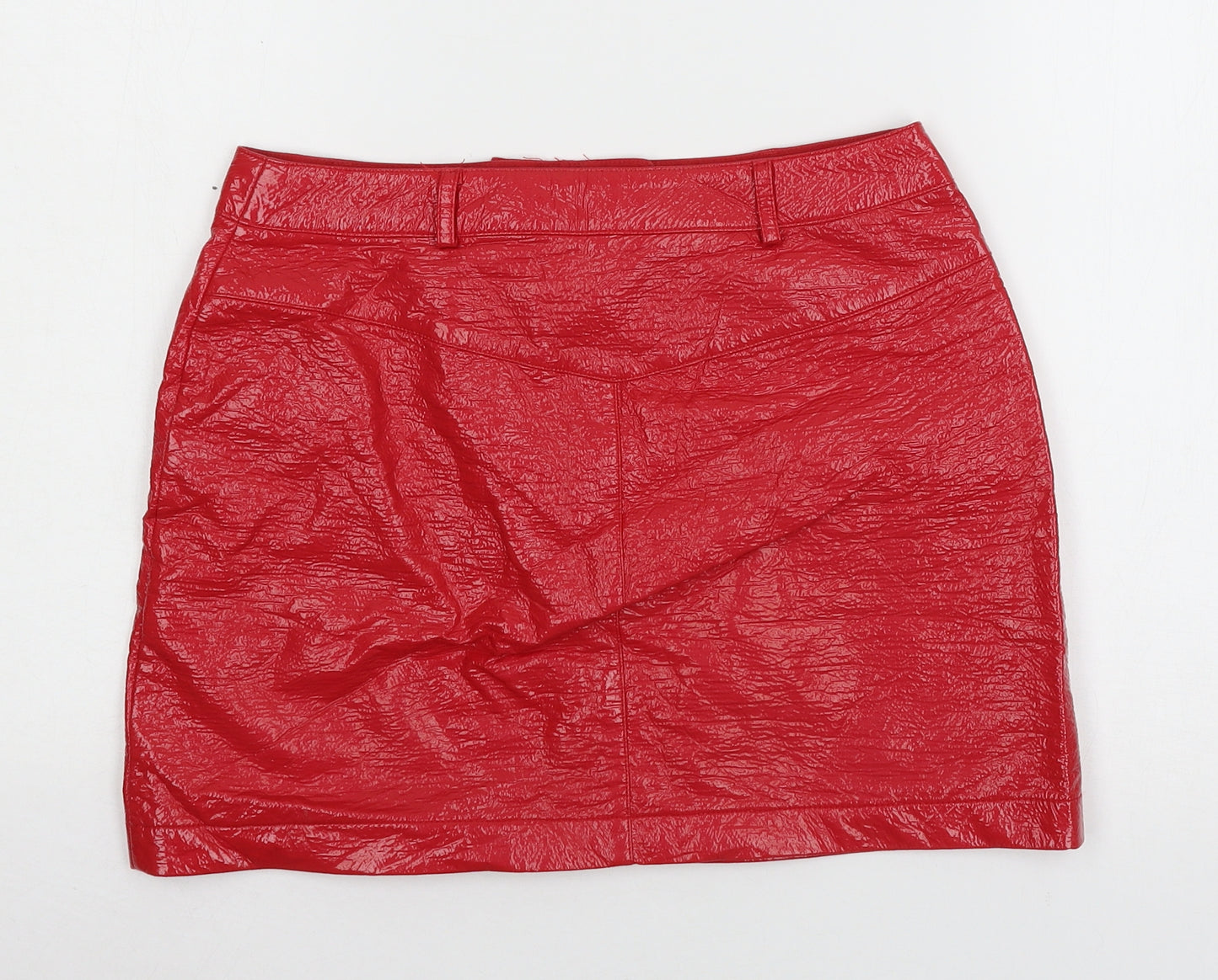 Topshop Womens Red   A-Line Skirt Size 10