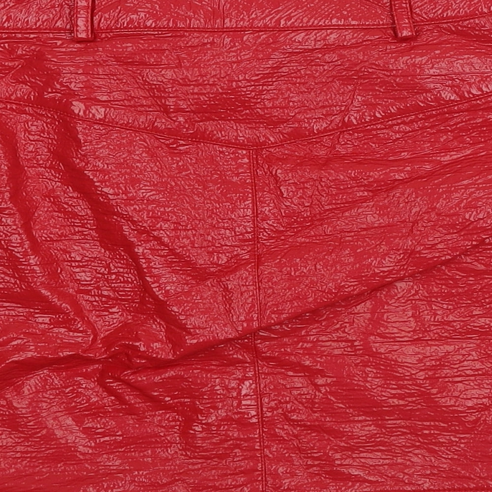 Topshop Womens Red   A-Line Skirt Size 10